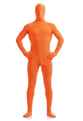 Men's and Women's Bodysuit Costume Stretchy Spandex Unitard Halloween Cosplay Full Body Suit Zentai Skin Suit (Orange,Small) von Cozzmats