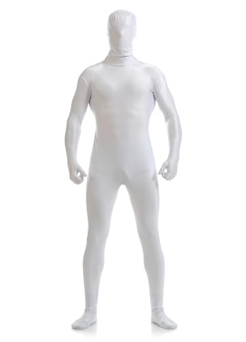 Men's and Women's Bodysuit Costume Stretchy Spandex Unitard Halloween Cosplay Full Body Suit Zentai Skin Suit (White,XX-Large) von Cozzmats