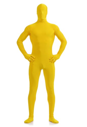 Men's and Women's Bodysuit Costume Stretchy Spandex Unitard Halloween Cosplay Full Body Suit Zentai Skin Suit (Yellow,X-Large) von Cozzmats