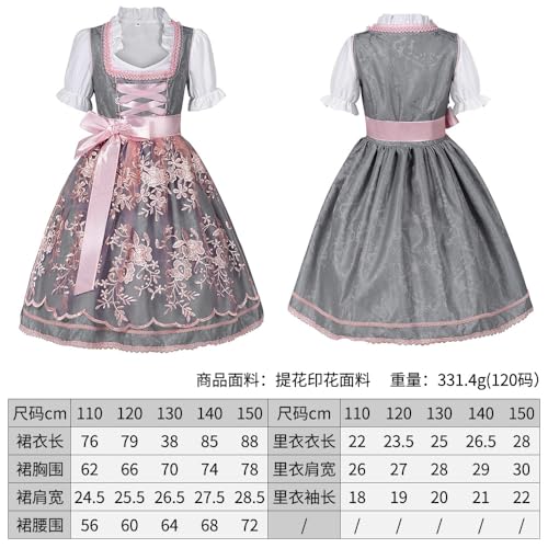 Oktoberfest Costumes Women Dirndl Dresses 3 Pcs German Dress Bavarian Blue Dress White Blouse Pink Apron Plus size (2502121child 3,110) von Cozzmats