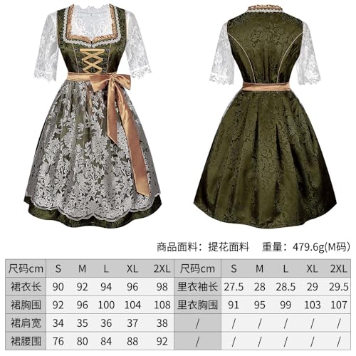 Oktoberfest Costumes Women Dirndl Dresses 3 Pcs German Dress Bavarian Blue Dress White Blouse Pink Apron Plus size (253409 new9,M) von Cozzmats
