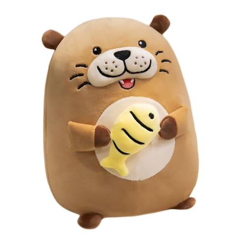 Cpoeof Plüschtier Otter als Kuschelkissen - 30cm Ultraweicher Otter Stofftier Kuscheltier für Kinder & Erwachsene, Niedliches Geschenk für Geburtstag & Weihnachten (Braun) von Cpoeof