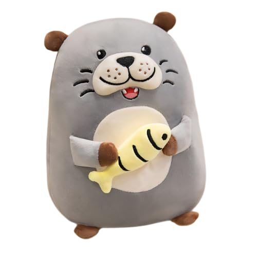 Cpoeof Plüschtier Otter als Kuschelkissen - 30cm Ultraweicher Otter Stofftier Kuscheltier für Kinder & Erwachsene, Niedliches Geschenk für Geburtstag & Weihnachten (Grau) von Cpoeof