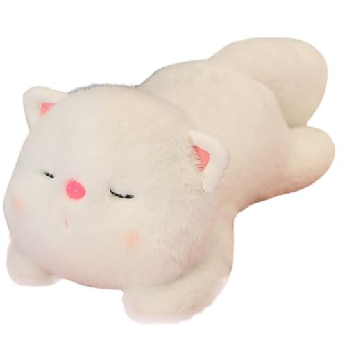 Cpoeof Stofftier Katze - Kuscheltier Ktzchen Plschkissen, niedliches Flauschiges Spielzeug fr Kinder, Jungen & Mdchen, Kawaii Plschkatze Geschenk fr Geburtstag, Weihnachten (Weiß, 55cm) von Cpoeof