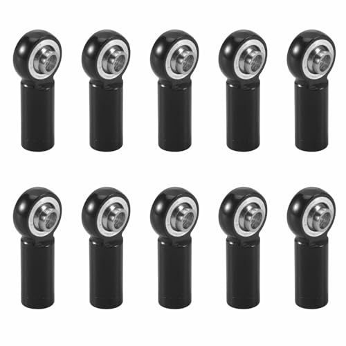 Cpolebev 10 StüCk Metall M2.5 Link Spur Stangen Kopf Gelenk für A959 12428 144001 C24 MN D90 MN99S RC Auto Teile, Schwarz von Cpolebev
