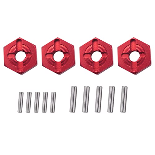 Cpolebev 12 mm Kombinierer Rad Naben Sechskant Adapter Aus Aluminium Legierung für 144001 1/14 RC Auto Teile, Rot von Cpolebev