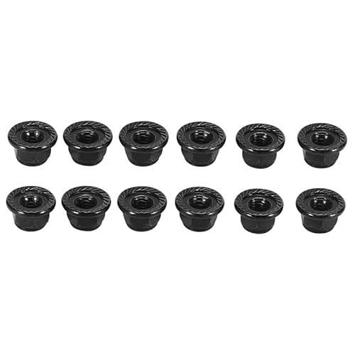 Cpolebev 12PCS Metall 4Mm Radsicherungsmuttern für 1/10 RC Crawler Car TRX4 TRX6 Axial SCX10 90046 AXI03007 Redcat, Schwarz von Cpolebev
