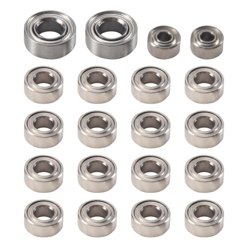 Cpolebev 20 StüCk Stahl Lagerung Set für Axial SCX24 90081 AXI00001 AXI00002 1/24 RC Crawler Auto Teile ZubehöR von Cpolebev
