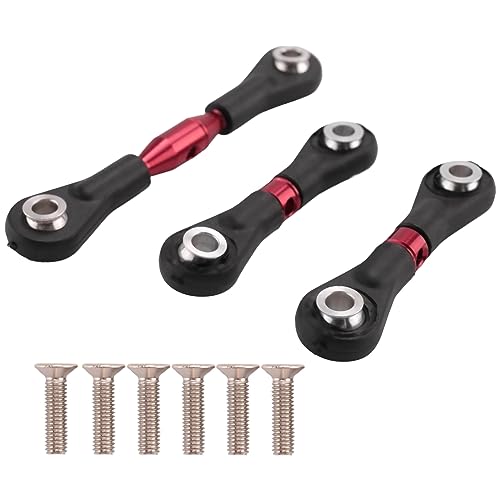 Cpolebev 3 StüCk Metall Lenkung Stange Verbindung Stange Spur Stange für TT-01 TT01 1/10 RC Auto Upgrade Teile ZubehöR,Rot von Cpolebev