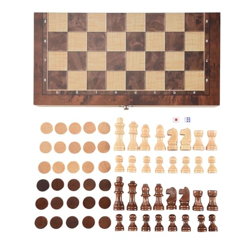 Cpolebev 3 im 1 Internationales Schach Spiel Brett Spiele Schach Back Gammon EntwüRfe Unterhaltung von Cpolebev