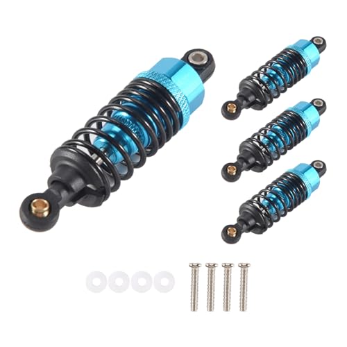 Cpolebev 4 StüCk Aluminium Legierung Stoß DäMpfer DäMpfer Set FüR TT-01 TT01 TT-02 TT02 1/10 RC Auto Upgrade Teile,Blau von Cpolebev