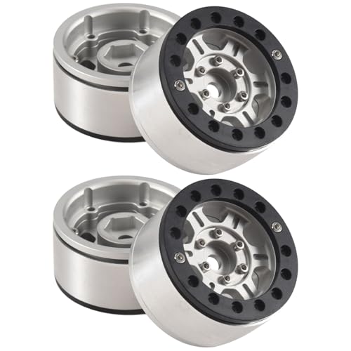 Cpolebev 4 StüCke 1,55 Metall Beadlock Felgen Nabe für 1/10 RC Crawler Car D90 MST Jimny CC01 LC70 Axial 90069,3 von Cpolebev