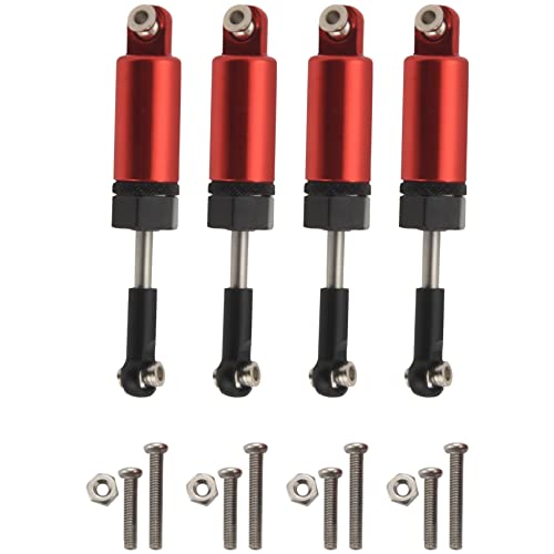 Cpolebev 4 StüCke Legierung Stoß DäMpfer für 1:16 C-14 C-24 Pickup Raupen Halb Rc Auto Teile Upgrade Modifizierte Teile, Rot von Cpolebev
