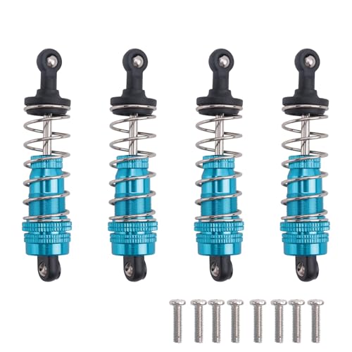 Cpolebev 4 Teiliges Metall Stoß DäMpfer Klappen ZubehöR Passend für 144001 1/14 4WD RC Drift Renn Wagen Teile, Blau von Cpolebev