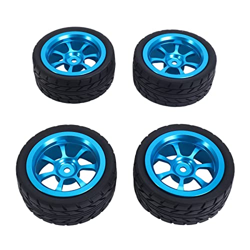 Cpolebev 65Mm Metallfelge + Gummireifen mit Grip Reifen für 144001 A959 A959-B 124019 124018 RC Autoteile, Blau von Cpolebev