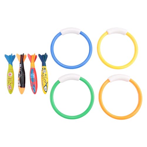 Cpolebev 8 Stücke Unterwasser Schwimm Bad Tauchen Rings, Tauchen Werfen Banditen Spielzeug Fürkinder Geschenk Set. Training Tauch Spielzeug zum Schwimmen Lernen von Cpolebev