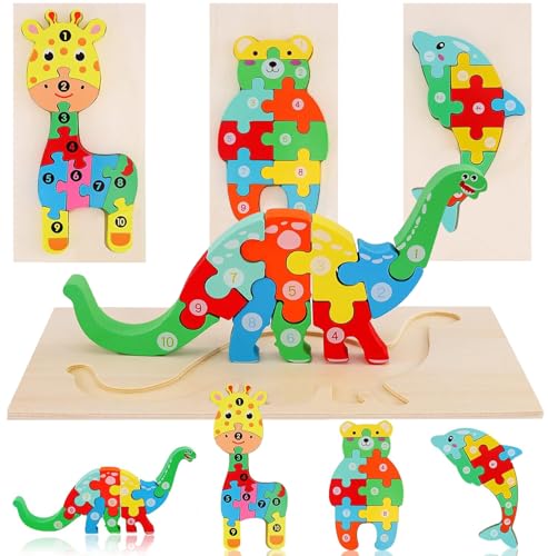 4 Pack Wooden Puzzle (Colorful) von Cptoion