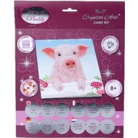 Craft Buddy CCK-A100 - Crystal Art Card Kit, Pig on the Fence, Schwein, 18x18cm, Kristall-Kunstkarte, Diamond Painting von Craft Buddy
