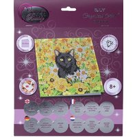 Craft Buddy CCK-A103 - Crystal Art Card Kit, Cat Among the Flowers, Katze, 18x18cm, Kristall-Kunstkarte, Diamond Painting von Craft Buddy