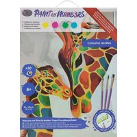Craft Buddy PBN-3030-025 - Paint by Numbers, Colourful Giraffes, 30x40cm, Malen nach Zahlen von Craft Buddy