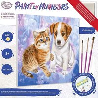 Craft Buddy PBN5050A - Paint by Numbers, Cat and Dog, 50x50 cm von Craft Buddy