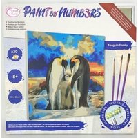 Craft Buddy PBN5050B - Paint by Numbers, Penguin Family, 50x50 cm von Craft Buddy