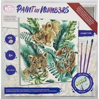 Craft Buddy PBN5050D - Paint by Numbers, Jungle Cats, 50x50 cm von Craft Buddy