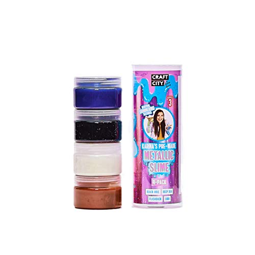 Craft City Karina Garcia Metallic Slime | 4er-Pack | vorgefertigter Schleim | ab 8 Jahren von Craft City
