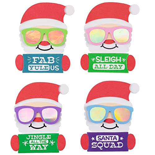 Craft County – Cooles Weihnachtsmann-Magnet-Bastelset – Sonnenbrille – 4 Farben (Grün, Blau, Rosa, Lila) von Craft County