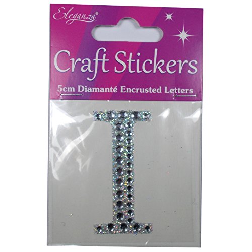Bastel-Aufkleber, 5 cm, Diamant-verkrustete Buchstaben und Zahlen, I, 5 cm Bastel-Aufkleber, 5 cm, Diamant-verkrustete Buchstaben und Zahlen, I, 5 cm von Craft Stickers
