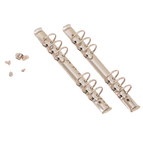 Craftelier - Set mit 2 6-Ring-Ordner-Mechaniken | Größe ca. 22,7 cm - Ringdurchmesser 3,3 cm - Ringabstand 1,9 cm | Enthält 8 BefestigungsKlammern | Farbe Silber von Craftelier