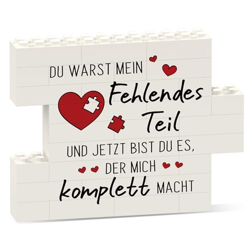 Craftique Liebe Jahrestag Geschenk für Ihn Sie, Baustein-Puzzle-Decoration, Paar Geschenke, Hochzeitstag Geschenke für Männer Frauen Freund Ehefrau Ehemann, Ich Liebe Dich Geschenk von Craftique