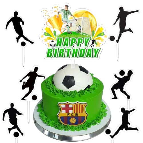 Fußball Kuchen Deko, Tortendeko Fussball, Geburtstagstorte Deko Fussball, Cake Topper Fussball, Fußball Deko Kuchen Geburtstag, Fußball Topper, für Fussball Deko Geburtstag Kinder Junge von Craggyer