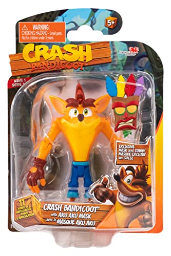 Crash Bandicoot 11 cm Maske HE12294 | Sammelfigur Retro Gaming für Kinder mit Zubehör von Crash Bandicoot