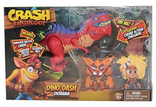 Crash Bandicoot Bandai Dino Dash Diorama | Spielset enthält 2 6 cm Crash und Coco Sammelfiguren und ein Chomp Action Dinosaurier Spielzeug basierend auf Videospielen | Tolles Spielzeug für Mädchen und Crash Bandicoot Bandai Dino Dash Diorama | Spielset enthält 2 6 cm Crash und Coco Sammelfiguren und ein Chomp Action Dinosaurier Spielzeug basierend auf Videospielen | Tolles Spielzeug für Mädchen und von Crash Bandicoot