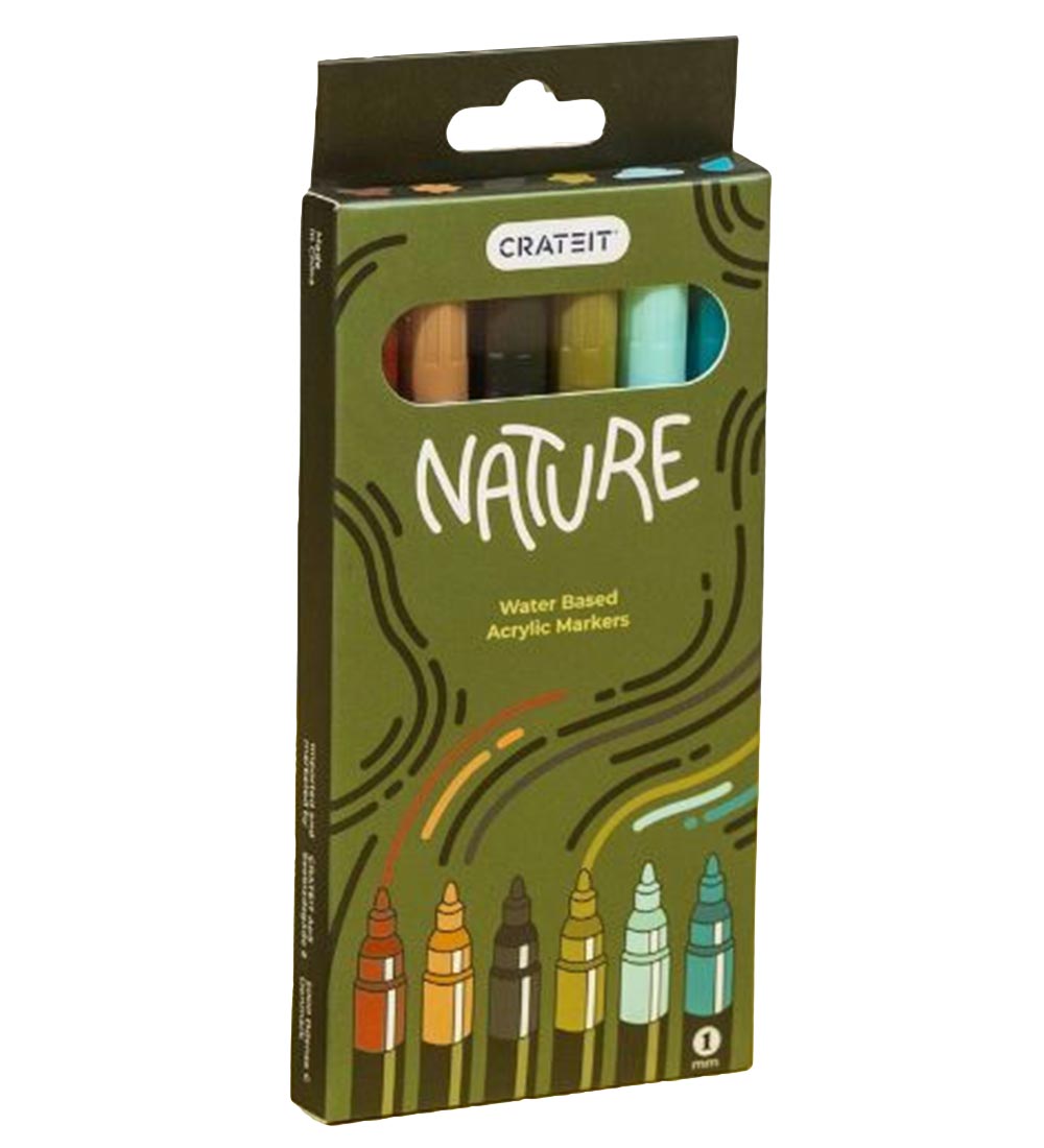 Crateit Filzstifte - 1mm - 6 st. - Nature - Crateit - One Size - Filzstifte von Crateit