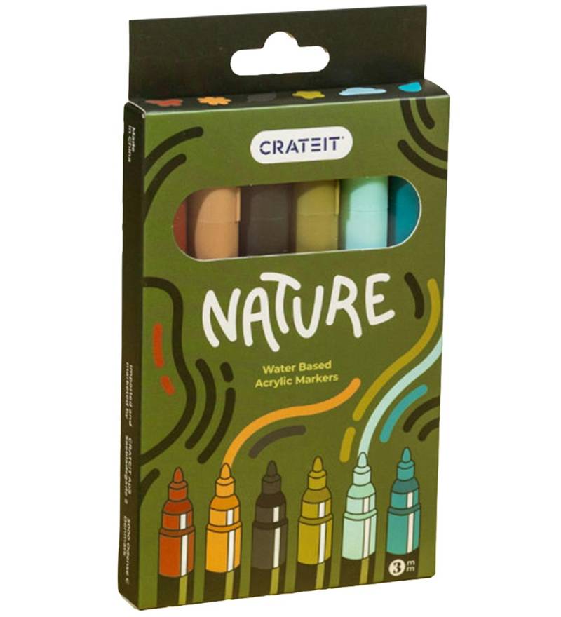 Crateit Filzstifte - 3 mm - 6 st. - Nature - Crateit - One Size - Filzstifte Crateit Filzstifte - 3 mm - 6 st. - Nature - Crateit - One Size - Filzstifte von Crateit