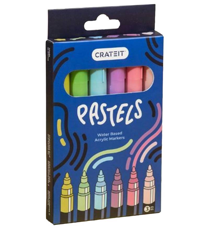 Crateit Filzstifte - 3 mm - 6 st. - Pastelle - Crateit - One Size - Filzstifte Crateit Filzstifte - 3 mm - 6 st. - Pastelle - Crateit - One Size - Filzstifte von Crateit