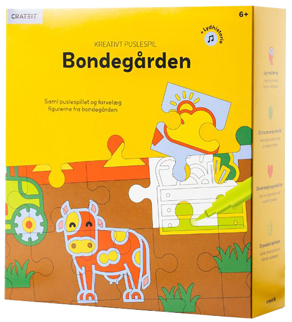Crateit Puzzlespiel - Holz - Der Bauernhof - 36 Teile - Audioges - Crateit - One Size - Puzzlespiele von Crateit