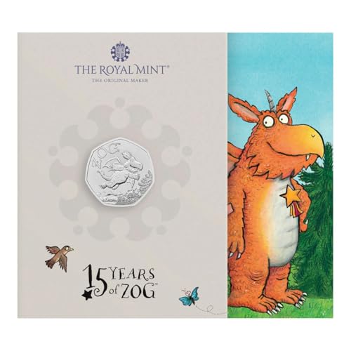 CrawleyCoins 2025 Zog Dragon aus Grüffelo, 50 Pencil, brillante unzirkulierte Münze, in Minzpackung von CrawleyCoins