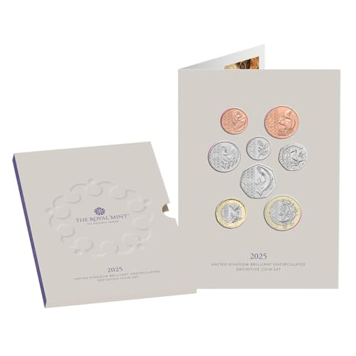 CrawleyCoins Neu: UK 2025 Annual Definitive 8-Münzen, brillant, unzirkuliert, Minze, versiegeltes Set von CrawleyCoins