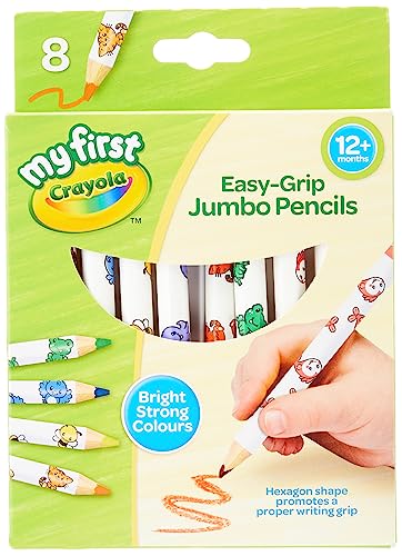 Crayola 81-8105 My First Jumbo dekorierte Bleistifte, Mehrfarbig, 8 Stück (1er Pack) von CRAYOLA