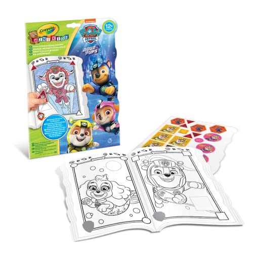 CRAYOLA Mini Kids - Malbuch mit Paw Patrol Aufklebern, Mal- und Stickerspaß, Sticker Formen und Farben, 12 Monaten, 81-1373G von CRAYOLA