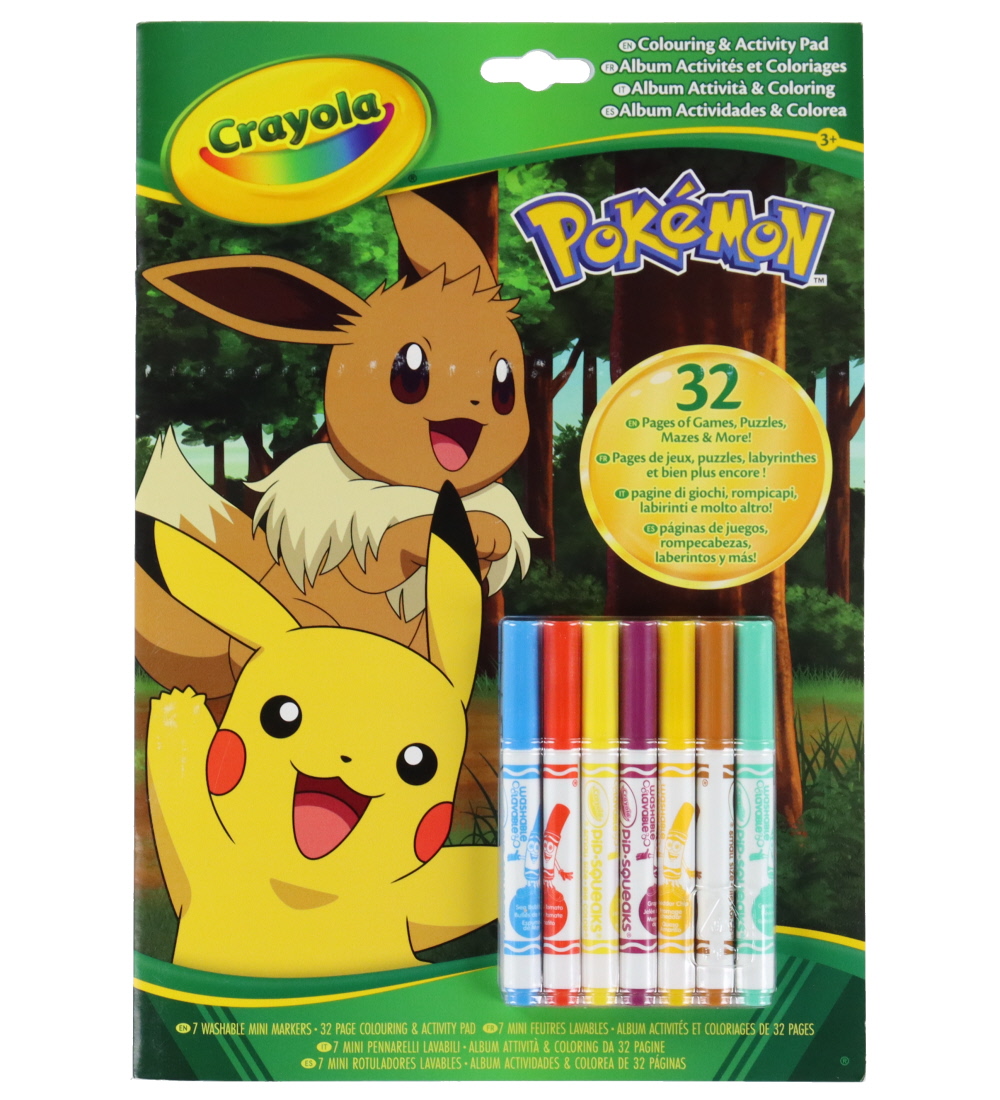 Crayola Aktivitätsbuch m. Filzstifte - 32 Seiten - Pokémon - Crayola - One Size - Aktivitätsbücher von Crayola
