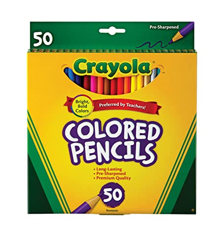 CRAYOLA - Buntstifte, Perfekt zum Zeichnen in Schule und Freizeit, Set mit 50 Sortierten Farben, 68-4050 von CRAYOLA