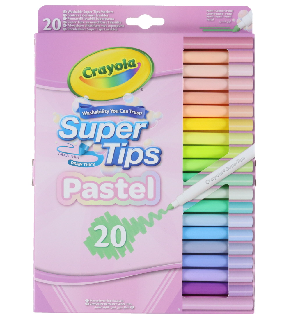 Crayola Filzstifte - 20 st. - Super Tipps - Pastel - Crayola - One Size - Filzstifte von Crayola