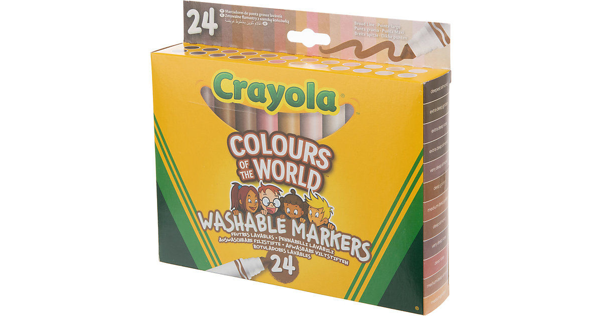 Filzstifte Colours of the World, auswaschbar, 24 Farbtöne von Crayola