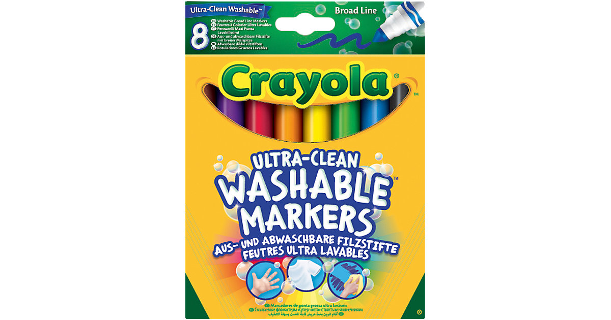 Filzstifte Ultra Clean, 8 Farben von Crayola