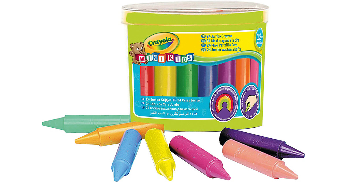 Jumbo Wachsmalstifte MINI KIDS, 24 Farben von Crayola
