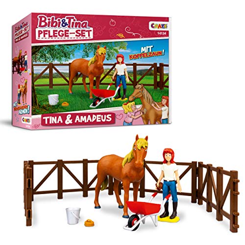 Craze Pflege Bibi BIBI & Tina Spielfiguren Set Pferde Pflegeset Tina und Amadeus inkl. Zubehör, Tina & Amadeus 14134 von CRAZE
